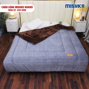 Alternative view of Chăn lông Misuko Hokko màu xám 210x250 nặng 4kg
