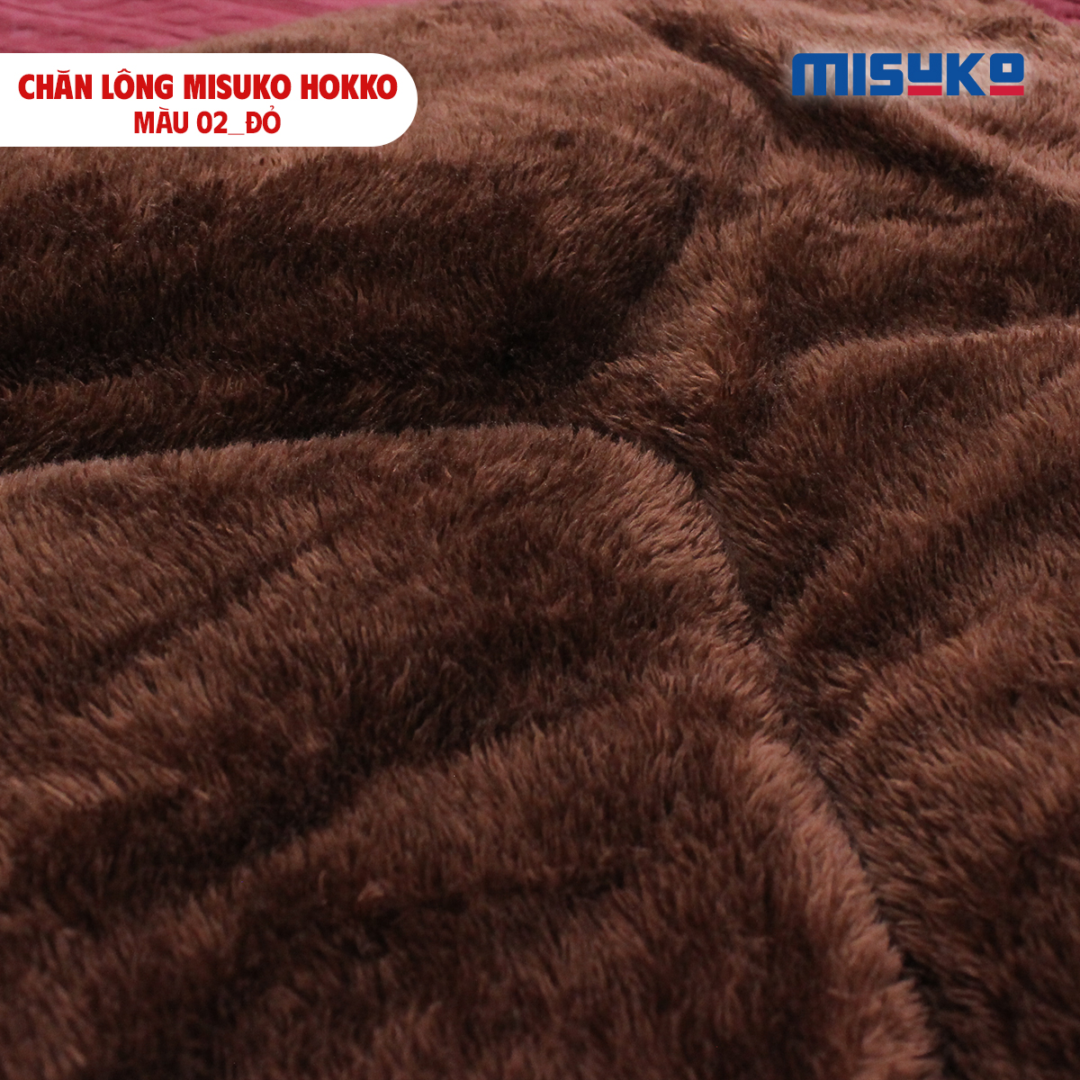 Chăn lông Misuko Hokko màu đỏ 210x250 nặng 4kg - Ảnh 5