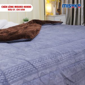 Chăn lông Misuko Hokko màu xám 210x250 nặng 4kg - Ảnh 6