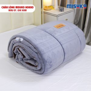 Chăn lông Misuko Hokko màu xám 210x250 nặng 4kg - Ảnh 4