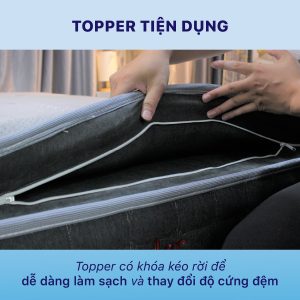 Đệm Bông Ép Olympia Alexander – Lõi Bông Ép 18cm + Topper Memory Foam 5cm Cao Cấp - Ảnh 6