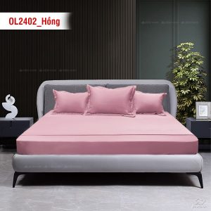 Ga gối Olympia Lucas OL2402 vải cotton linen màu hồng