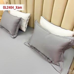 Ga gối Olympia Lucas OL2404 vải cotton linen màu xám - Ảnh 5