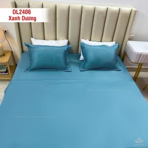 Ga gối Olympia Lucas OL2406 vải cotton linen xanh dương nhạt - Ảnh 4