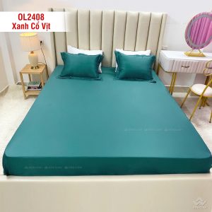 Ga gối Olympia Lucas OL2408 vải cotton linen màu xanh cổ vịt