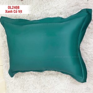 Chăn ga gối Olympia Lucas OL2408 vải cotton linen màu xanh cổ vịt - Ảnh 3