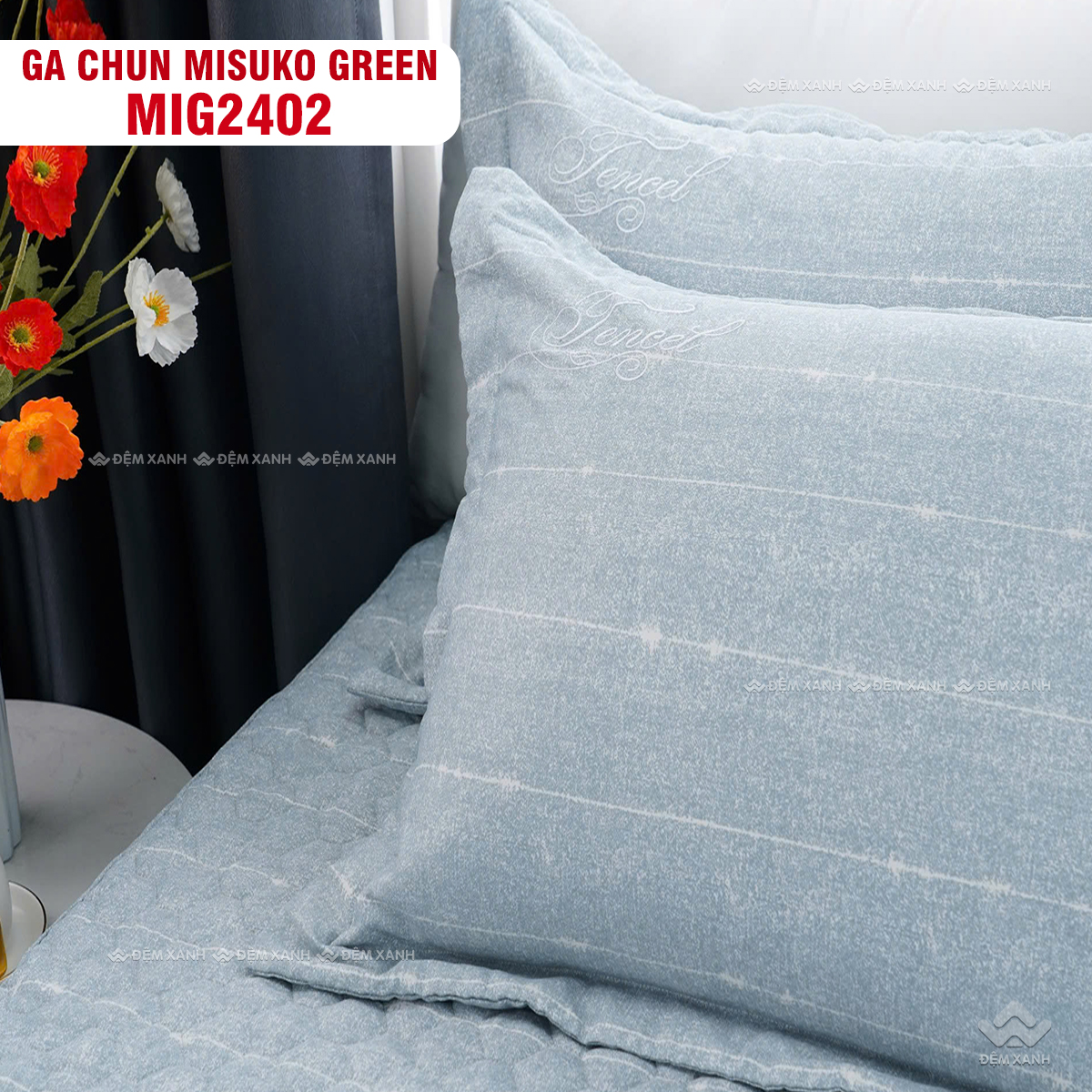 Bộ chăn ga gối Nhật Bản Misuko Green MIG2402 - Ảnh 3