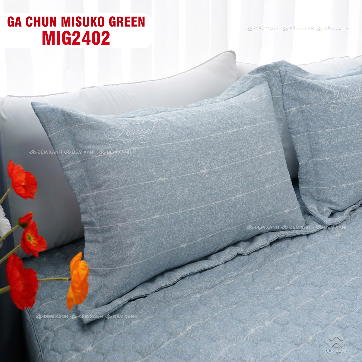 Bộ chăn ga gối Nhật Bản Misuko Green MIG2402 - Ảnh 4