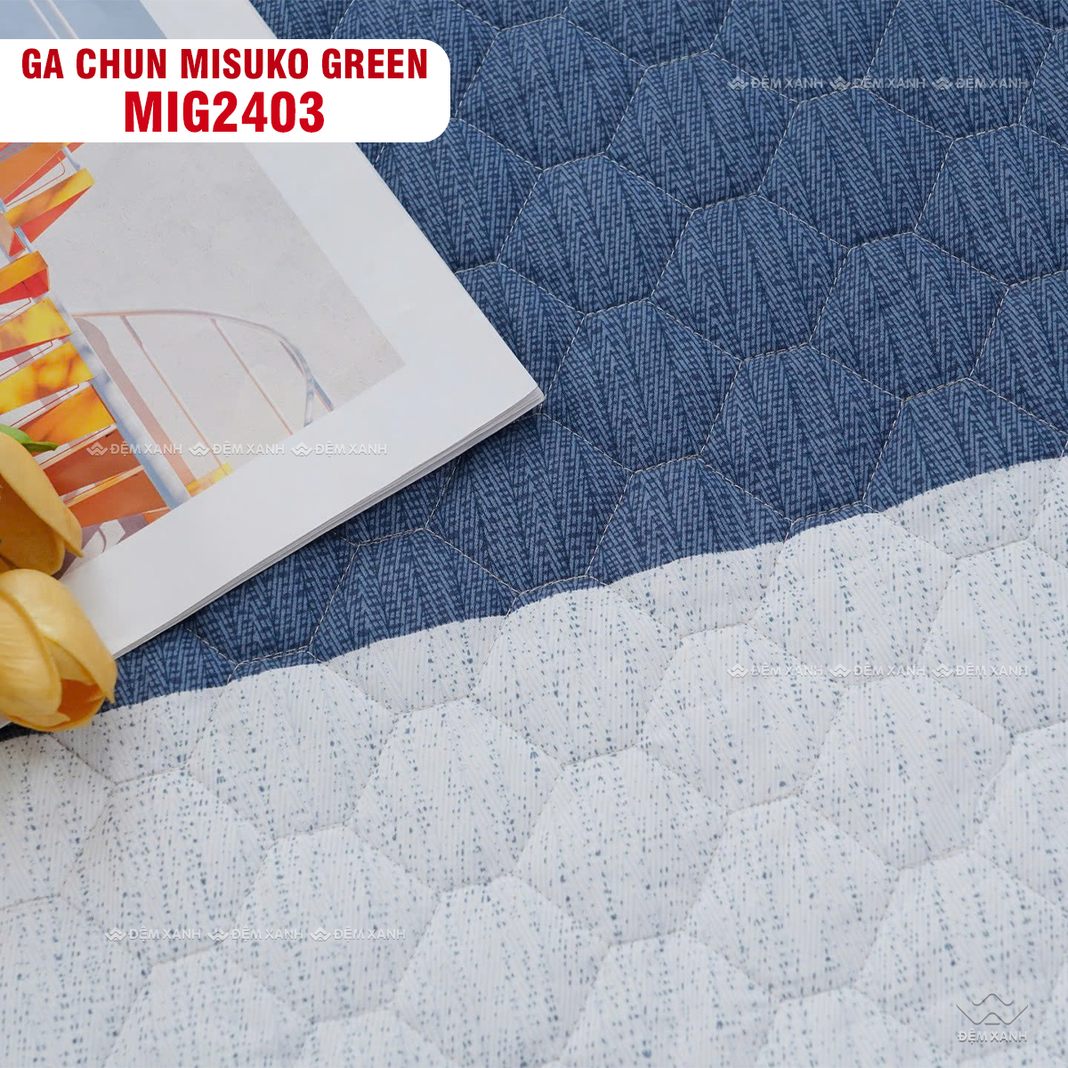Bộ chăn ga gối Nhật Bản Misuko Green MIG2403 - Ảnh 3