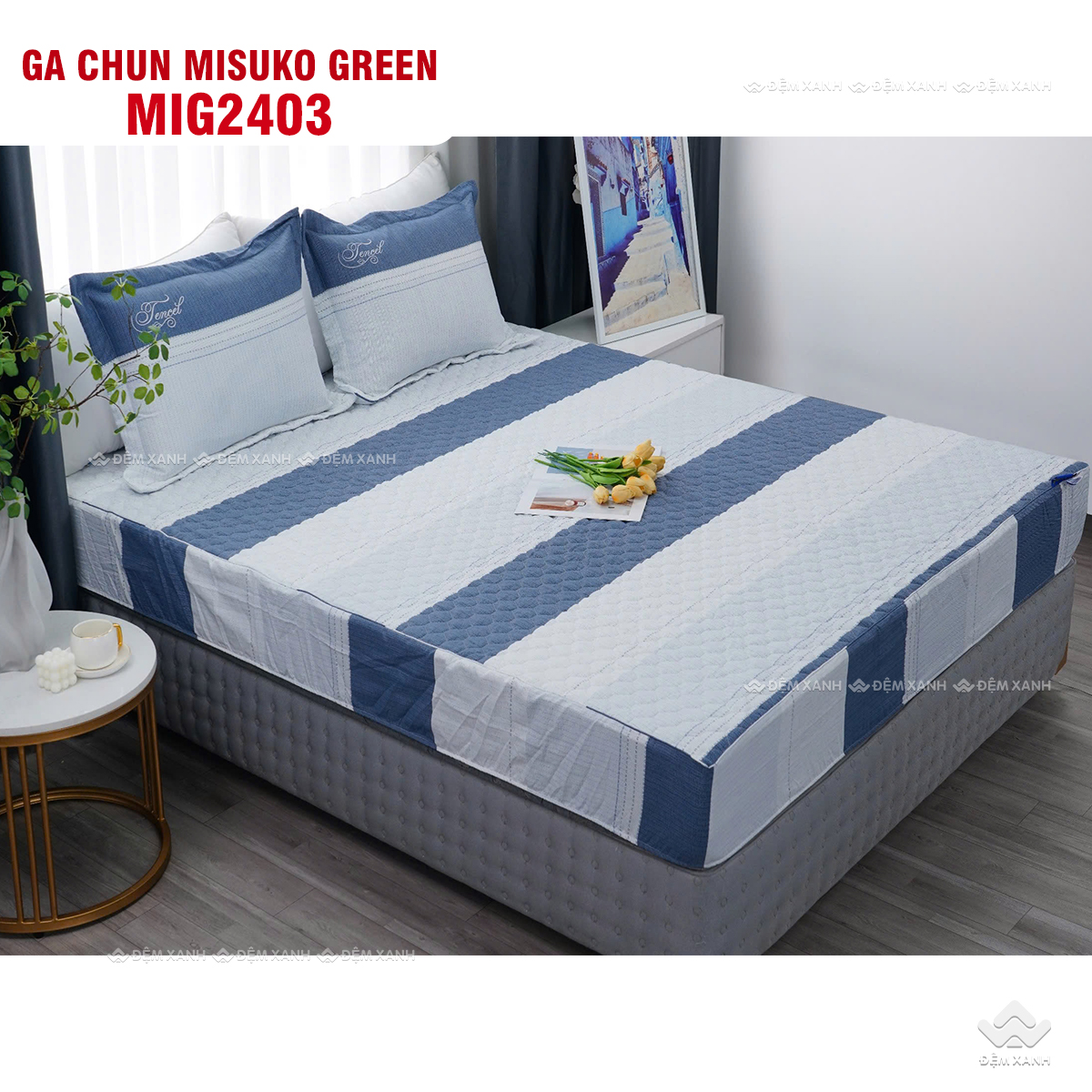 Bộ chăn ga gối Nhật Bản Misuko Green MIG2403 - Ảnh 5
