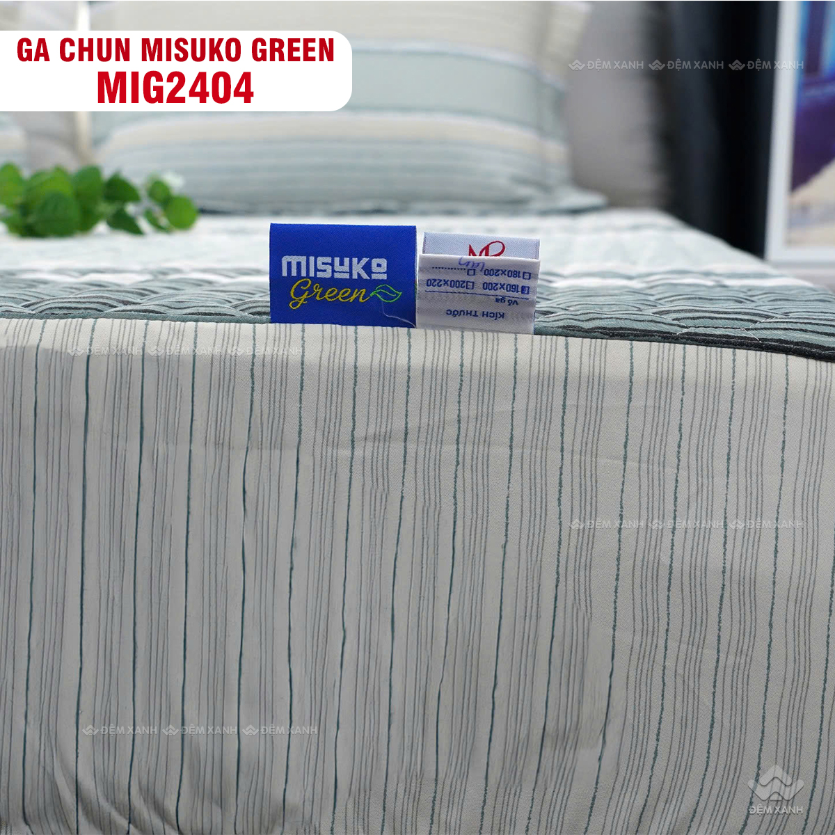 Bộ chăn ga gối Nhật Bản Misuko Green MIG2404 - Ảnh 3