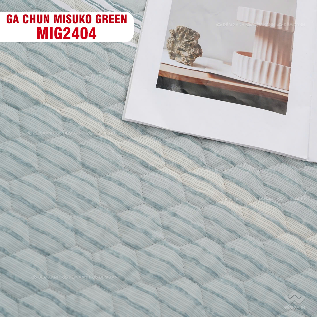 Bộ chăn ga gối Nhật Bản Misuko Green MIG2404 - Ảnh 4
