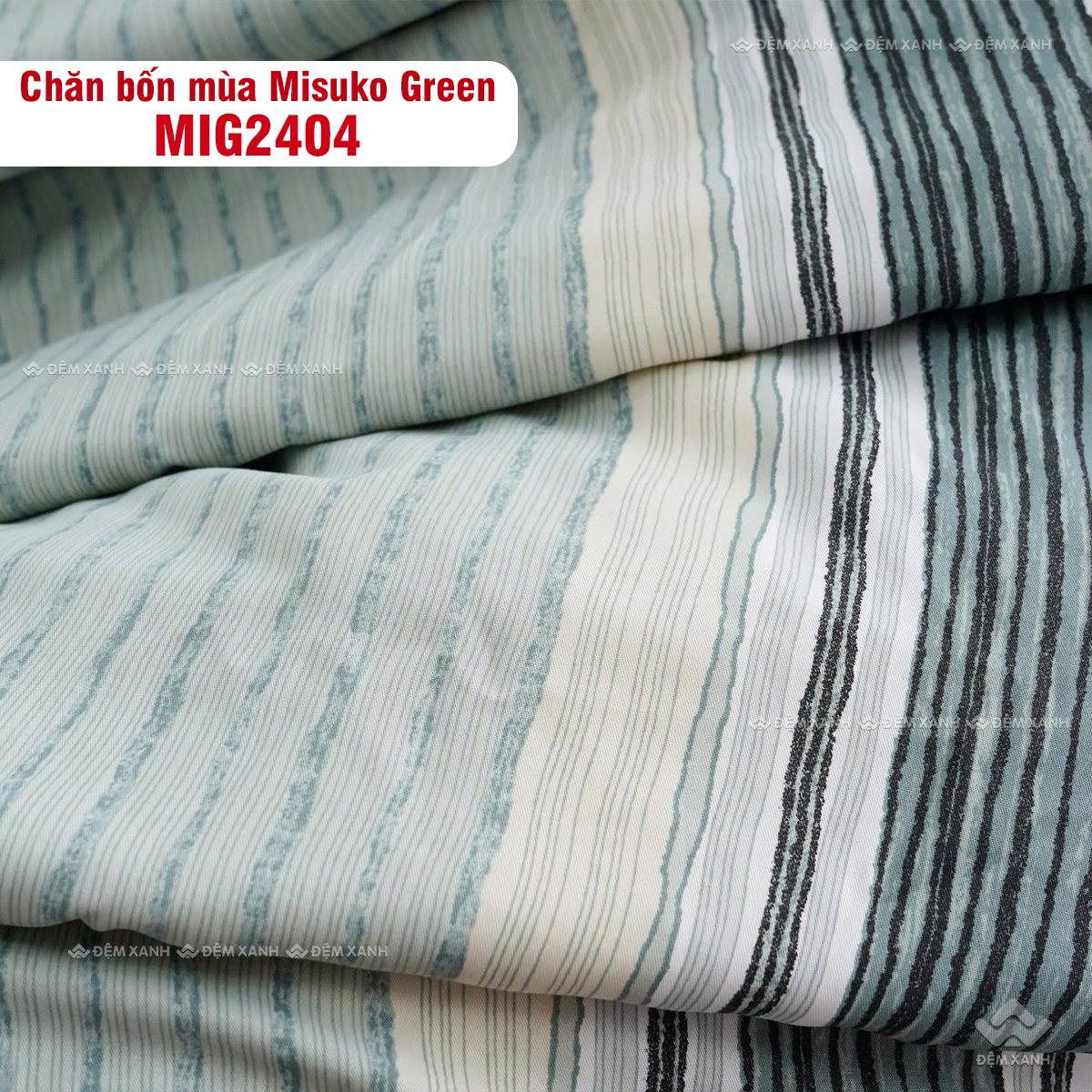 Bộ chăn ga gối Nhật Bản Misuko Green MIG2404 - Ảnh 8
