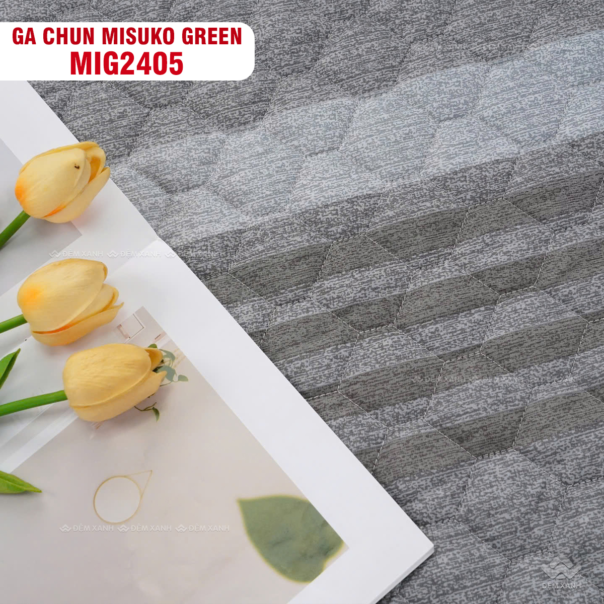 Bộ chăn ga gối Nhật Bản Misuko Green MIG2405 - Ảnh 5