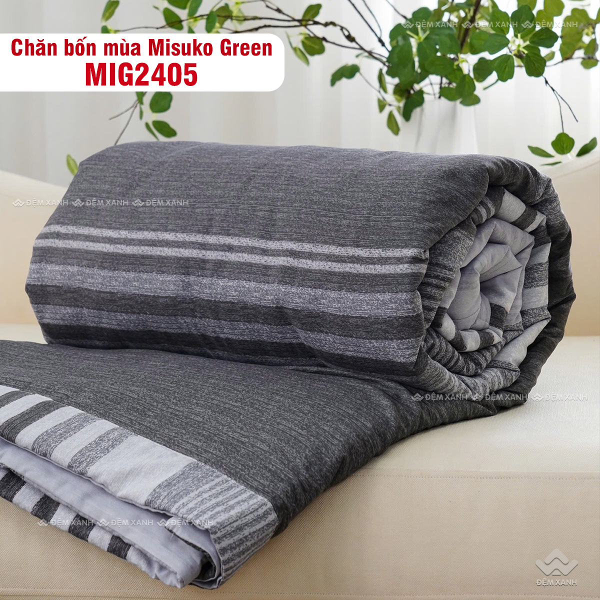 Bộ chăn ga gối Nhật Bản Misuko Green MIG2405 - Ảnh 9