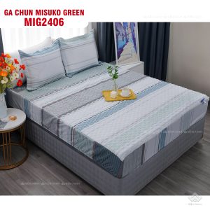 Bộ chăn ga gối Nhật Bản Misuko Green MIG2406 - Ảnh 6