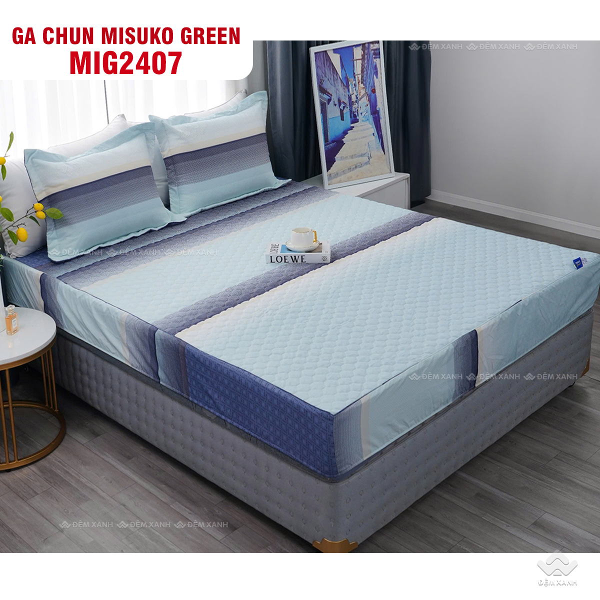 Bộ chăn ga gối Nhật Bản Misuko Green MIG2407 - Ảnh 4