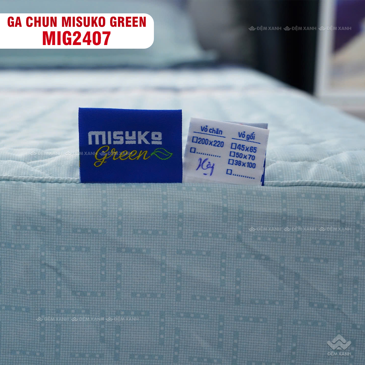 Bộ chăn ga gối Nhật Bản Misuko Green MIG2407 - Ảnh 6