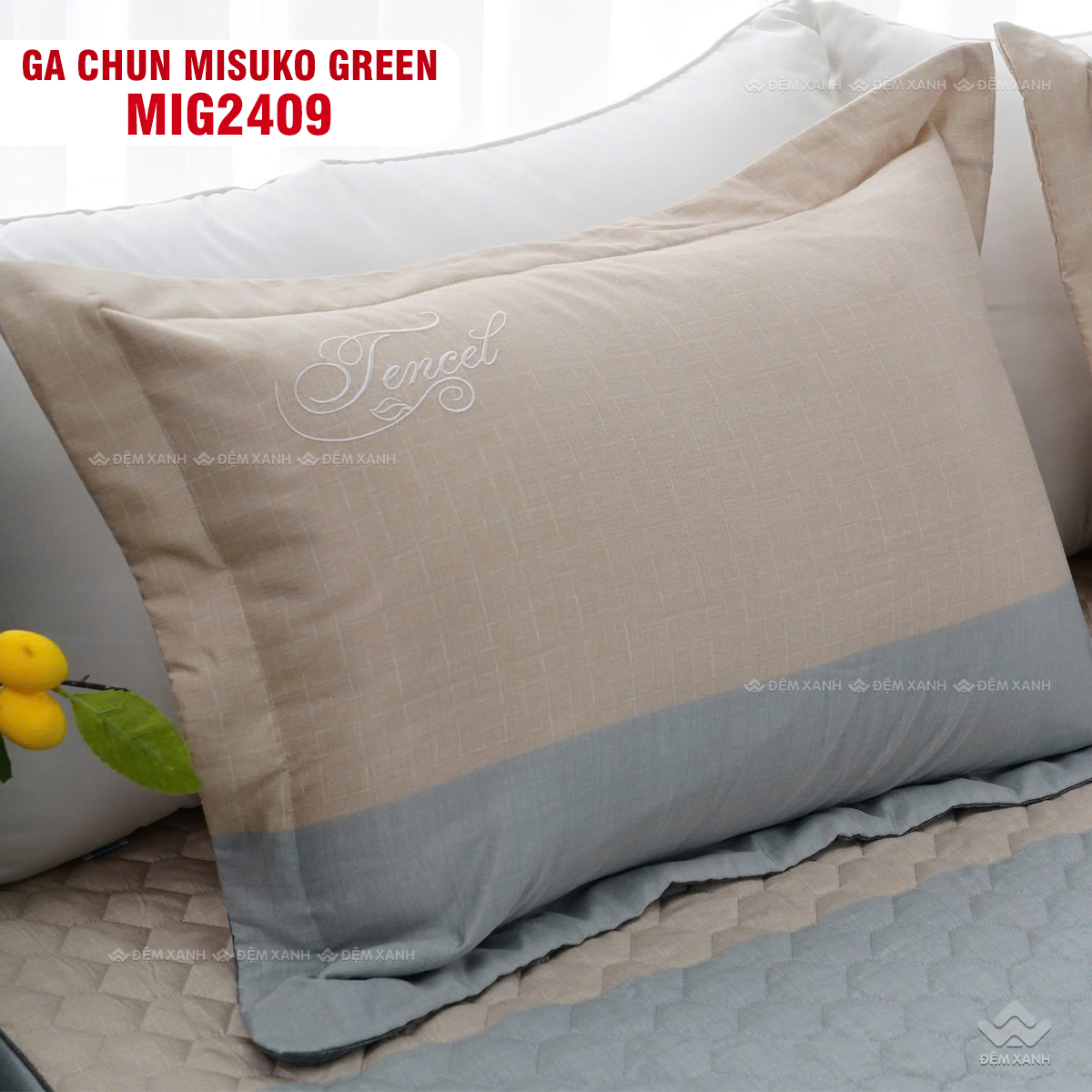 Bộ chăn ga gối Nhật Bản Misuko Green MIG2409 - Ảnh 4