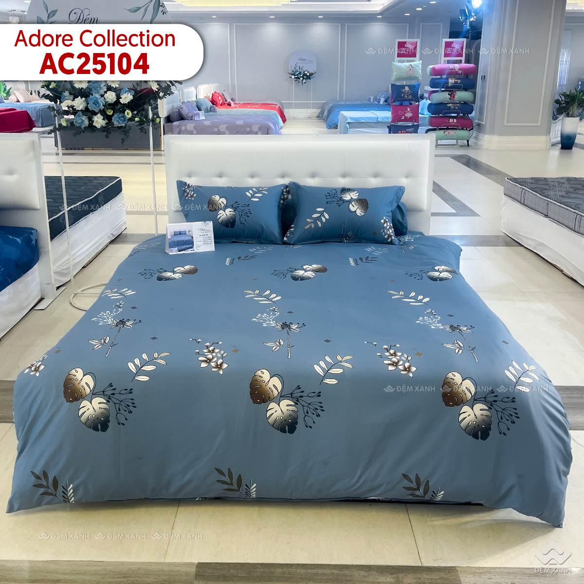 Chăn đông Sông Hồng Adore AC25104 màu xanh