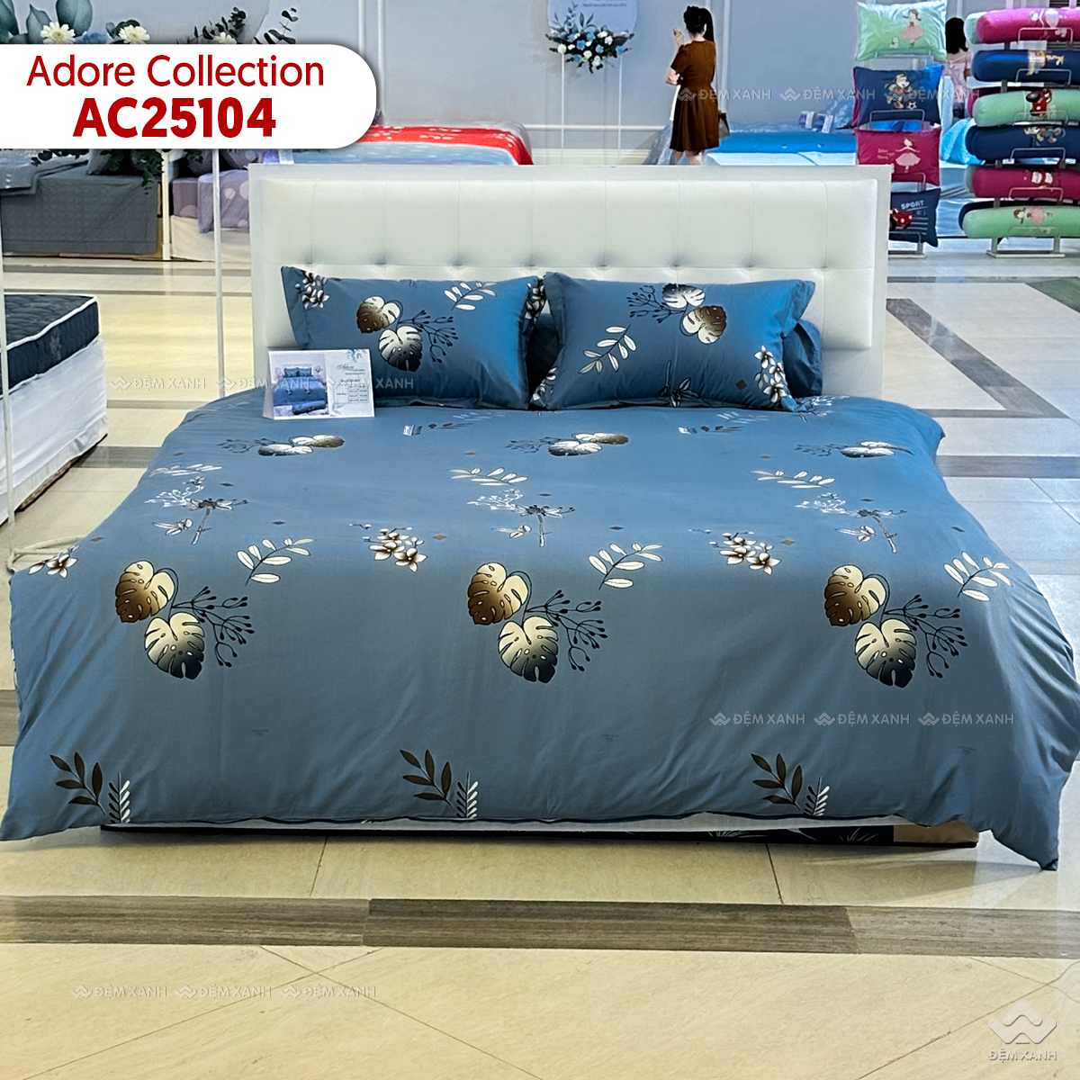 Chăn đông Sông Hồng Adore AC25104 màu xanh - Ảnh 3