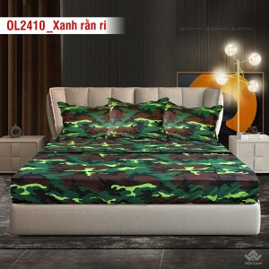 Ga gối Olympia Lucas OL2410 cotton line màu xanh rằn ri