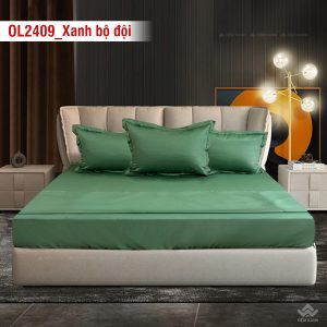Ga gối Olympia Lucas OL2409 vải cotton linen màu xanh bộ đội