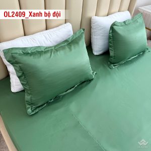 Ga gối Olympia Lucas OL2409 vải cotton linen màu xanh bộ đội - Ảnh 4