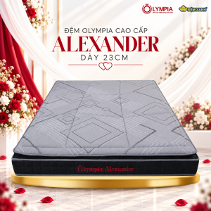 Đệm Bông Ép Olympia Alexander – Lõi Bông Ép 18cm + Topper Memory Foam 5cm Cao Cấp