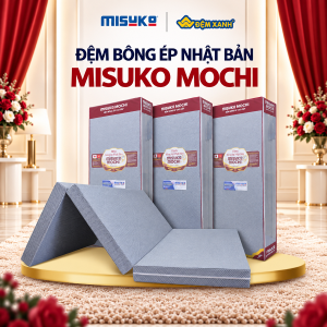 Đệm bông ép Nhật Bản Misuko Mochi gấm xốp gập 3