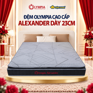Đệm Bông Ép Olympia Alexander – Lõi Bông Ép 18cm + Topper Memory Foam 5cm Cao Cấp