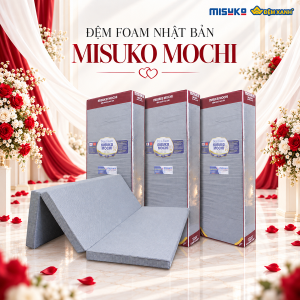 Đệm Foam Nhật Bản Misuko Mochi gập 3 gấm xốp