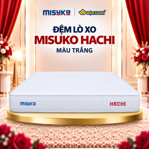 Đệm lò xo Misuko Hachi màu trắng phù hợp dự án nhà nghỉ và khách sạn