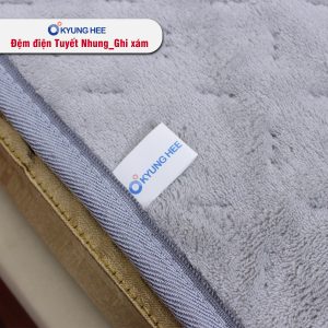 Đệm điện Kyung Hee Tuyết Nhung - Ghi Xám - Ảnh 4