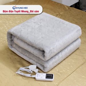 Đệm điện Kyung Hee Tuyết Nhung - Ghi Xám - Ảnh 12