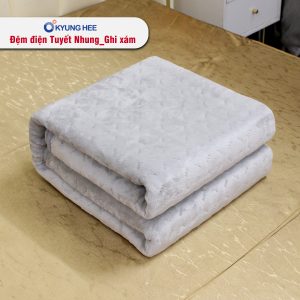 Đệm điện Kyung Hee Tuyết Nhung - Ghi Xám - Ảnh 11