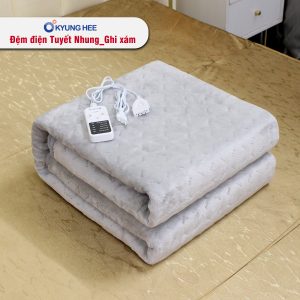 Đệm điện Kyung Hee Tuyết Nhung - Ghi Xám - Ảnh 10