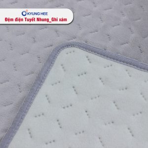 Đệm điện Kyung Hee Tuyết Nhung - Ghi Xám - Ảnh 9