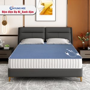 Đệm điện Kyung Hee Dạ Nỉ - Xanh Đậm