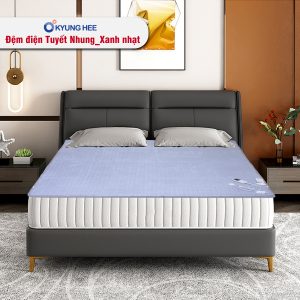 Đệm điện Kyung Hee Tuyết Nhung - Xanh Nhạt