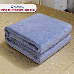 Đệm điện Kyung Hee Tuyết Nhung - Xanh Nhạt - Ảnh 11
