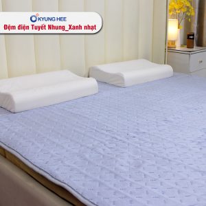 Đệm điện Kyung Hee Tuyết Nhung - Xanh Nhạt - Ảnh 8