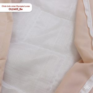 Chăn bốn mùa Olympia Lucas vải cotton linen OL2403 màu be - Ảnh 6