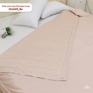 Chăn bốn mùa Olympia Lucas vải cotton linen OL2403 màu be - Ảnh 5
