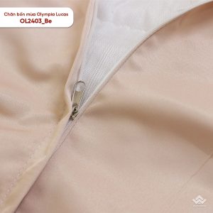 Chăn bốn mùa Olympia Lucas vải cotton linen OL2403 màu be - Ảnh 4