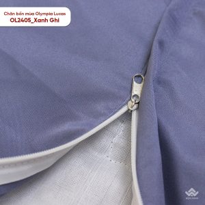 Chăn bốn mùa Olympia Lucas vải cotton linen OL2405 màu xanh ghi - Ảnh 3