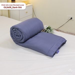 Alternative view of Chăn bốn mùa Olympia Lucas vải cotton linen OL2405 màu xanh ghi