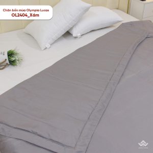 Chăn bốn mùa Olympia Lucas vải cotton linen OL2404 màu ghi - Ảnh 4