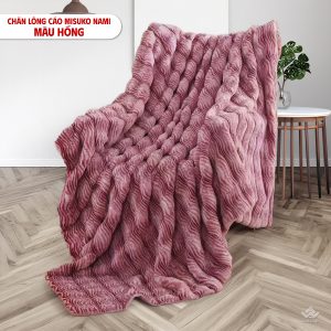 Chăn lông cáo nhân tạo Misuko Nami loang lượn sóng màu hồng 200x220cm nặng 2,5kg - Ảnh 11