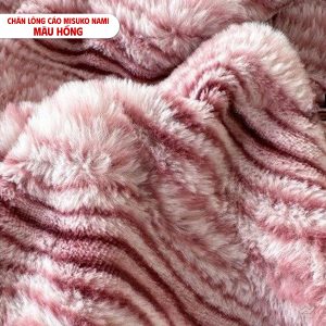 Chăn lông cáo nhân tạo Misuko Nami loang lượn sóng màu hồng 200x220cm nặng 2,5kg - Ảnh 8